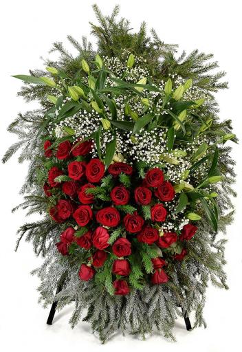 ВЕНОК С ЖИВЫМИ ЦВЕТАМИ "ЭЛИТ" (1,8 м)